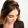Design Padded Headband In Chocolate Satin