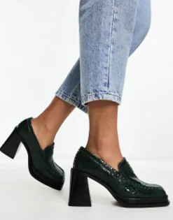 Design Paterson Premium Leather Heeled Loafers In