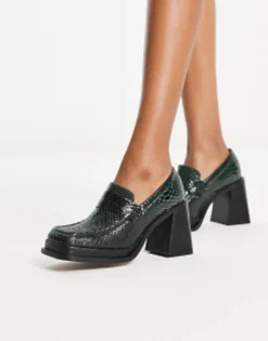 Design Paterson Premium Leather Heeled Loafers In