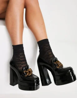 Design Perla Platform Heeled Loafers In