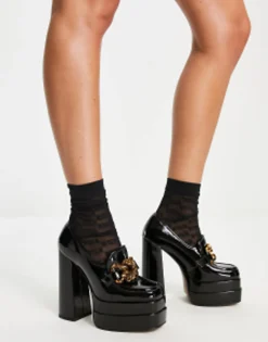 Design Perla Platform Heeled Loafers In