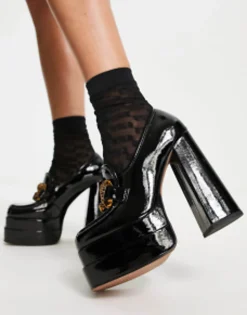 Design Perla Platform Heeled Loafers In
