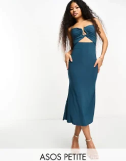 Design Petite Gold Trim Cut Out Cami Midi In