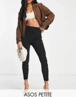 Design Petite High Waist Trousers Skinny Fit In