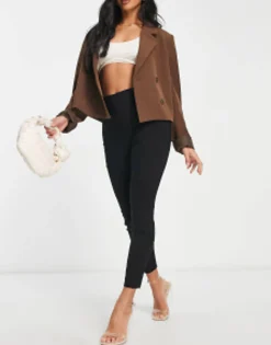 Design Petite High Waist Trousers Skinny Fit In
