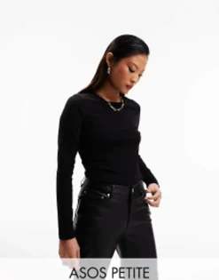 Design Petite Ultimate Slim Fit T-Shirt With Long Sleeves In Cotton In