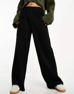 Design Petite Wide Leg Jersey Suit Trouser In