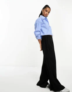 Design Petite Wide Leg Trouser In