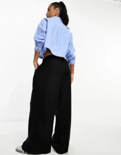 Design Petite Wide Leg Trouser In