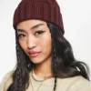 Design Polyester Cable Knit Beanie In