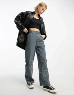 Design Pu Oversized Shirt With Wide Cuff Detail In