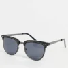Design Retro Metal Sunglasses With Smoke Lens In And Matte Black