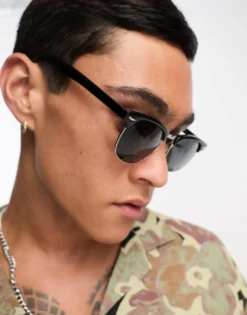 Design Retro Sunglasses With Smoke Lens In