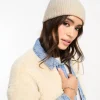 Design Rib Knit Beanie In Cream