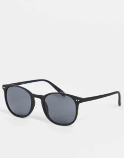Design Round Sunglasses In Matte With Smoke Lens