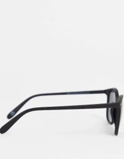 Design Round Sunglasses In Matte With Smoke Lens