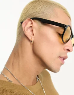 Design 70'S Aviator Sunglasses With Yellow Lens In