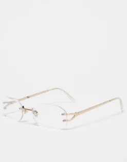 Design 90'S Rimless Fashion Glasses With Lens