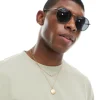 Design 90S Round Metal Sunglasses With Smoke Lens In Gunmetal