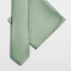 Design Satin Slim Tie And Pocket Square In Sage Green