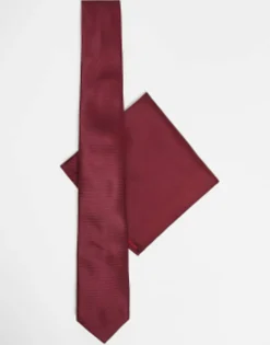 Design Satin Slim Tie And Pocket Square In
