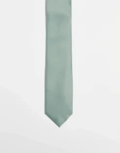 Design Satin Tie In Sage Green