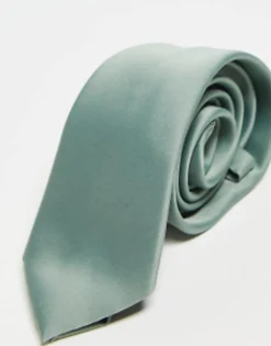 Design Satin Tie In Sage Green