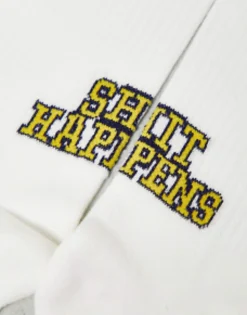 Design Shit Happens Slogan Socks In