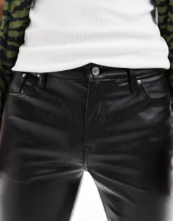Design Skinny Leather Look Trouser In