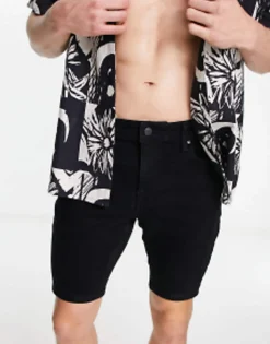 Design Skinny Regular Length Denim Shorts In