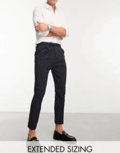 Design Skinny Smart Trousers In Pin Stripe