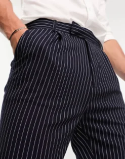 Design Skinny Smart Trousers In Pin Stripe