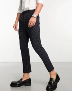 Design Skinny Smart Trousers In Pin Stripe
