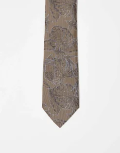 Design Slim Tie In Botanical Jacquard
