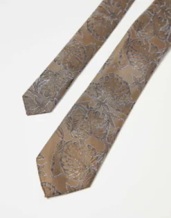 Design Slim Tie In Botanical Jacquard