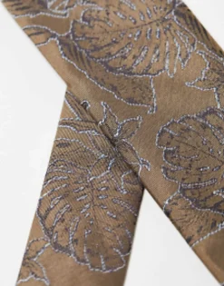 Design Slim Tie In Botanical Jacquard
