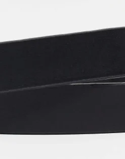 Design Smart Leather Skinny Belt With Silver Buckle In