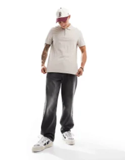 Design Smart Pique Polo Shirt In Taupe