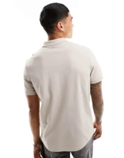 Design Smart Pique Polo Shirt In Taupe