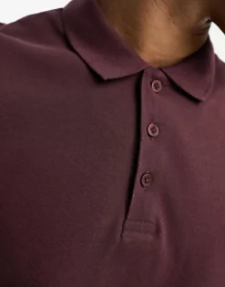 Design Smart Pique Polo Shirt In Burgundy