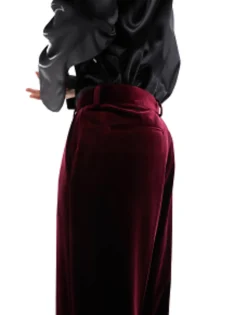 Design Smart Wide Leg Trousers In Velvet