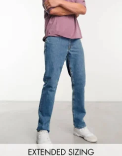 Design Stretch Slim Jeans In Mid Wash Blue