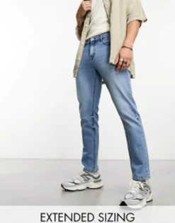 Design Stretch Slims Jeans In Vintage Light Blue