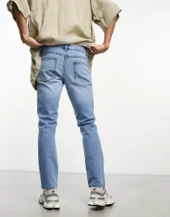 Design Stretch Slims Jeans In Vintage Light Blue