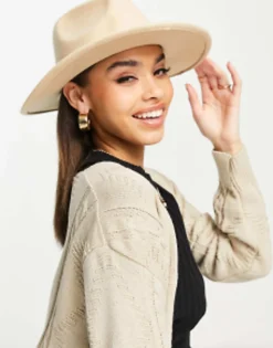 Design Structured Fedora With Size Adjuster In Stone