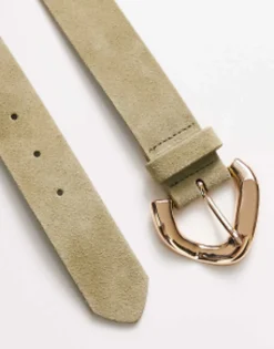 Design Suede Link Buckle Belt In