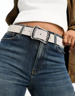 Design Suede Wavy Buckle Waist And Hip Jeans Belt