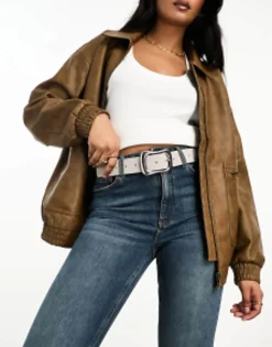 Design Suede Wavy Buckle Waist And Hip Jeans Belt