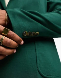 Design Super Skinny Jersey Blazer In Forest Green