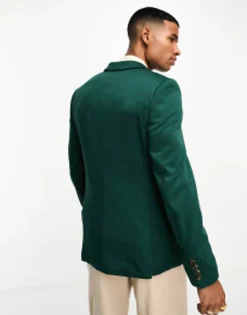 Design Super Skinny Jersey Blazer In Forest Green